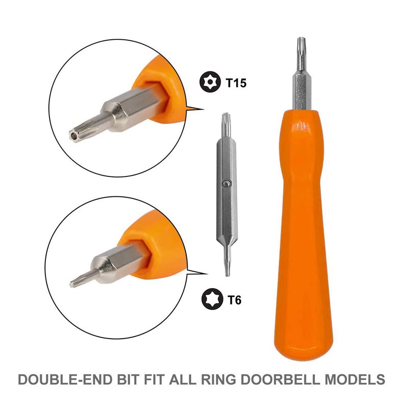 إميان مفك براغي لجرس الباب الدائري EMiEN Torx T6 T15 Bit مفك براغي لجرس باب الفيديو الدائري وجرس الباب 2 جرس الباب Pro وElite تغيير البطارية وشحن واستبدال واي فاي إعادة تعيين كلمة المرور - Image 2
